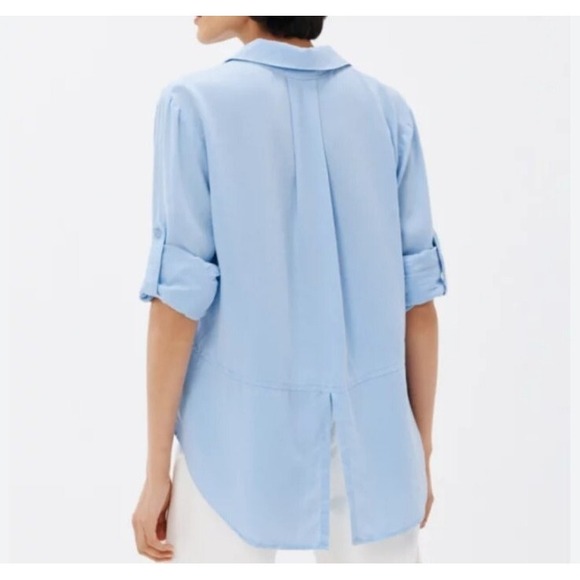 Bella Dahl Tops - Bella Dahl NWT Womens Light Blue Split Back Button Down Shirt XS Beach Coastal